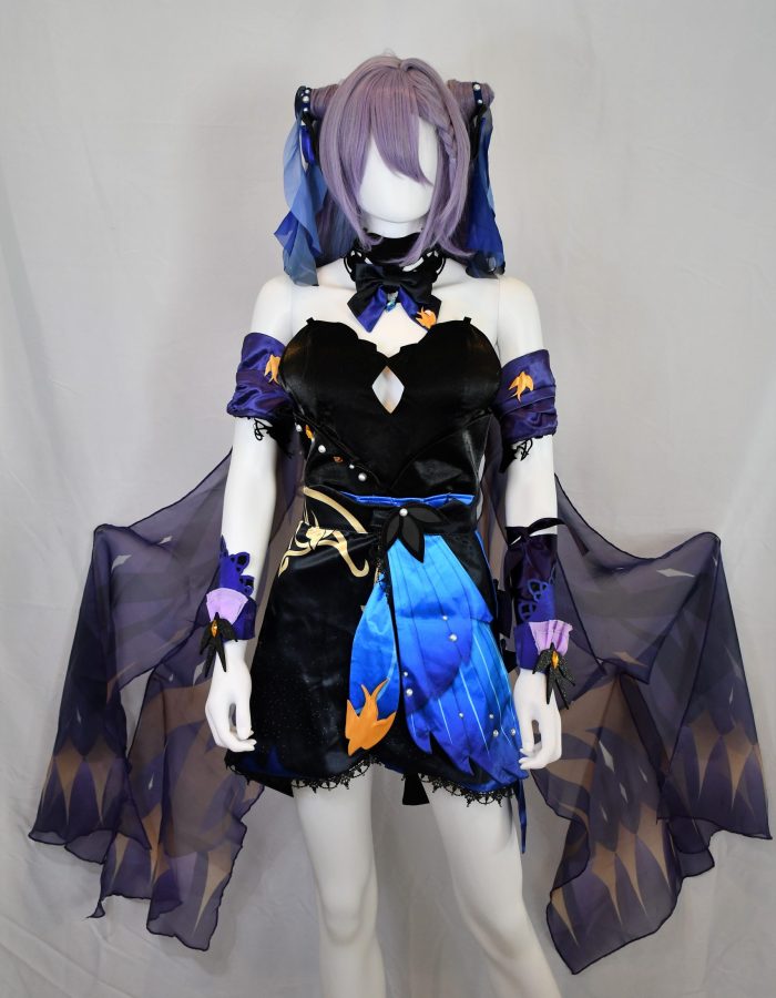 Games Genshin Impact Keqing Opulent Splendor skin cosplay costume set.