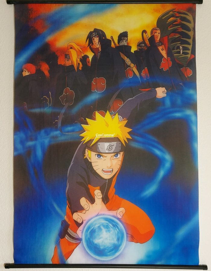 Anime Naruto wall scroll fabric poster, preowned